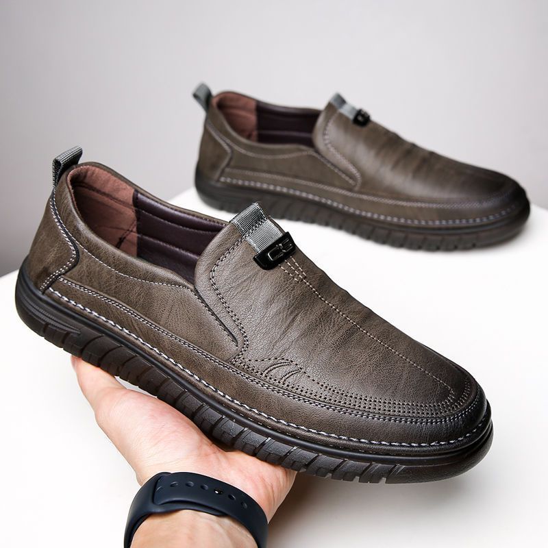 Men’s Breathable Leather Shoes - AmiraMart