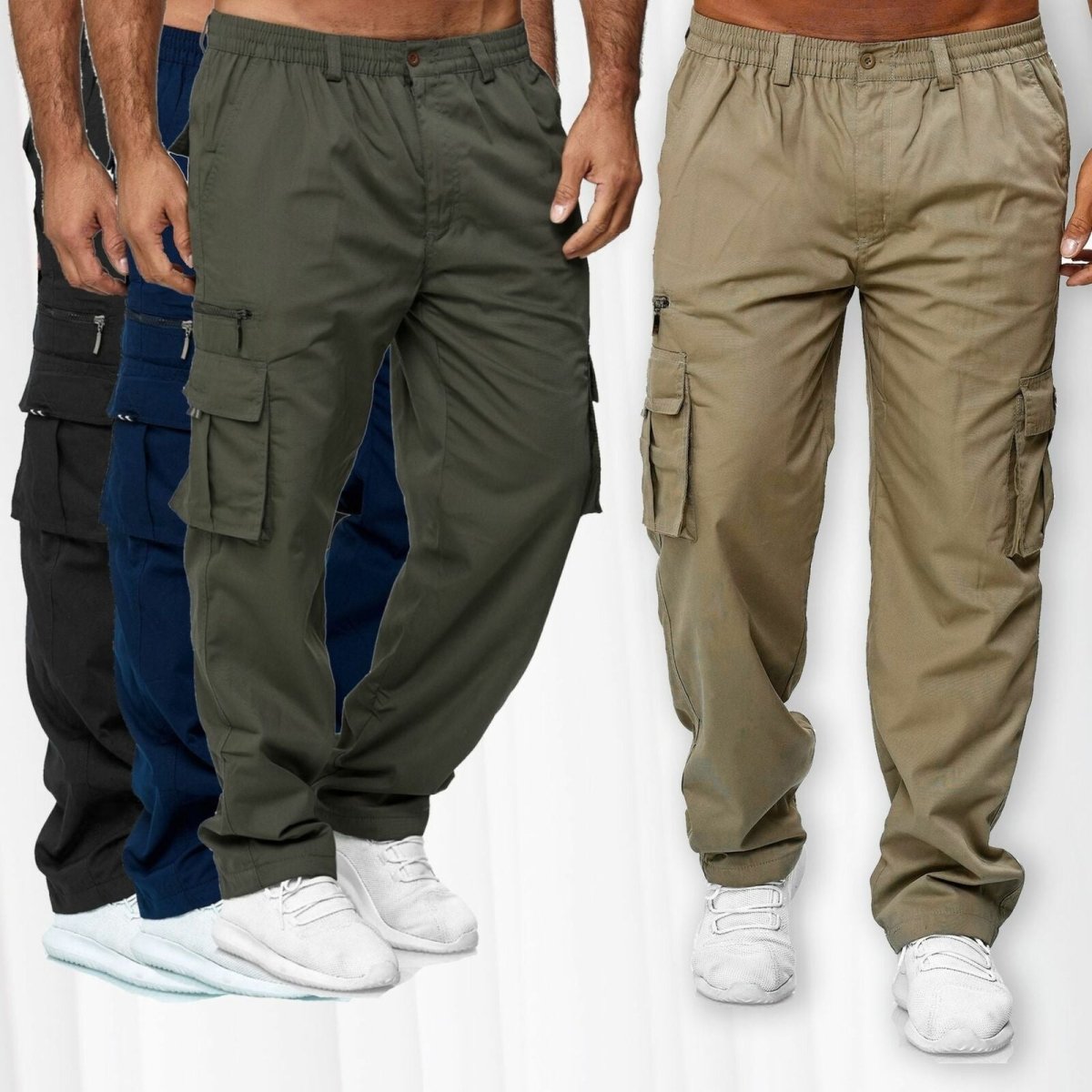 Men’s Cargo Pants – Multi - Pocket & Loose Fit - AmiraMart