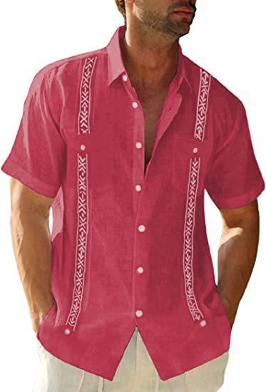 Men's Casual Guayabera Cuban Shirt - AmiraMart