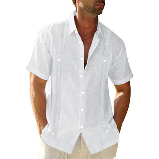Men's Casual Guayabera Cuban Shirt - AmiraMart