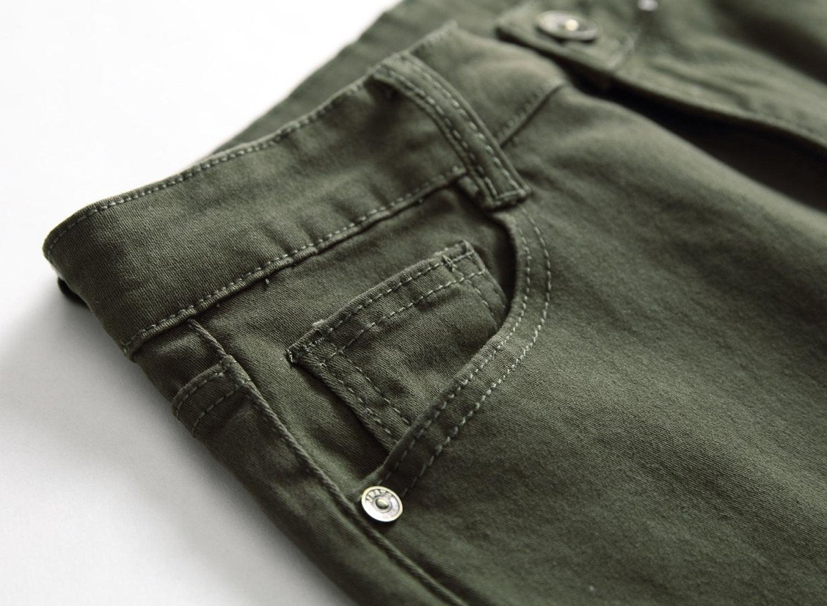 Men's Casual Pants Large Ripped Slim Fit - AmiraMart