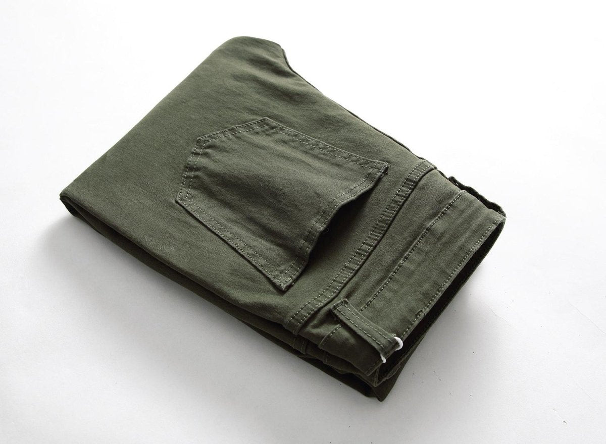 Men's Casual Pants Large Ripped Slim Fit - AmiraMart