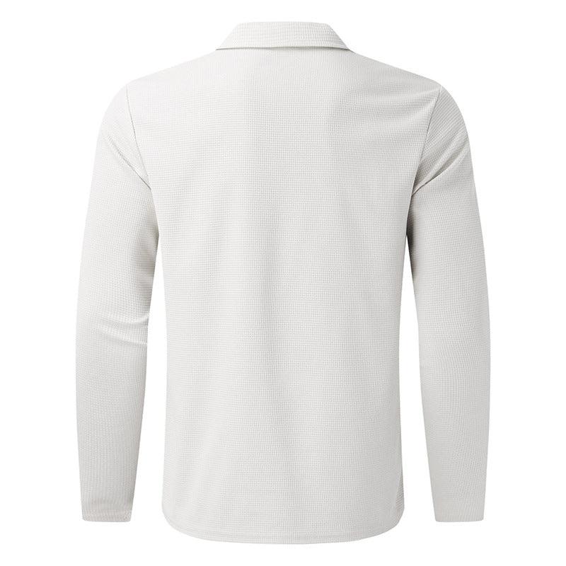 Men's Clothing Waffle Style Zipped Lapel Jacket - AmiraMart