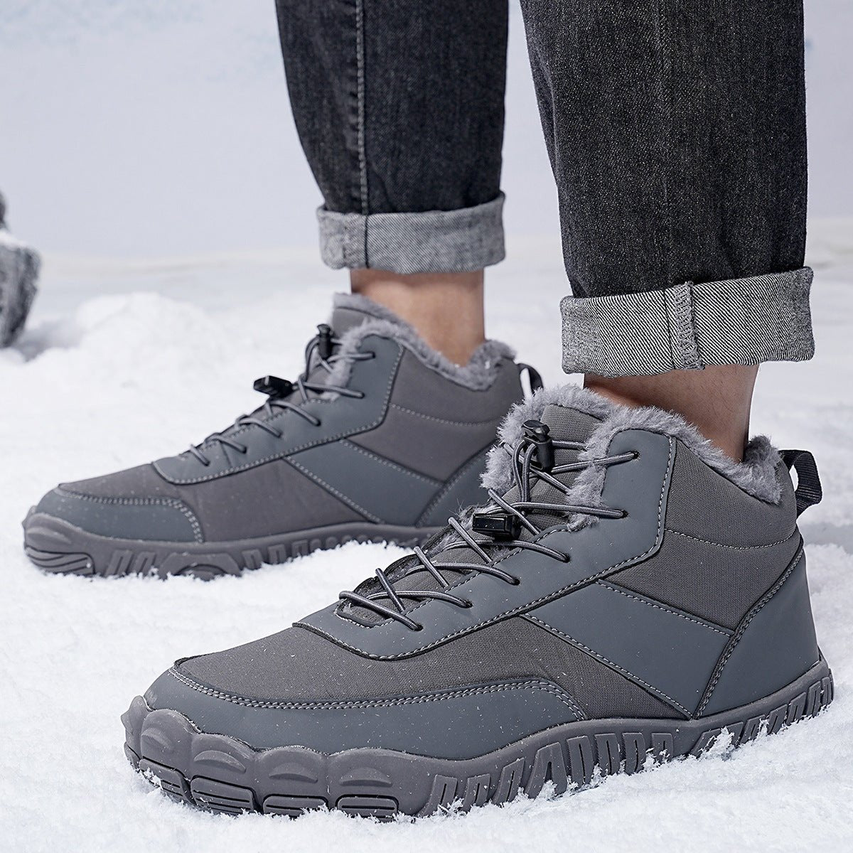Men's Five - Finger Cotton - Padded Hiking Snow Boots - AmiraMart