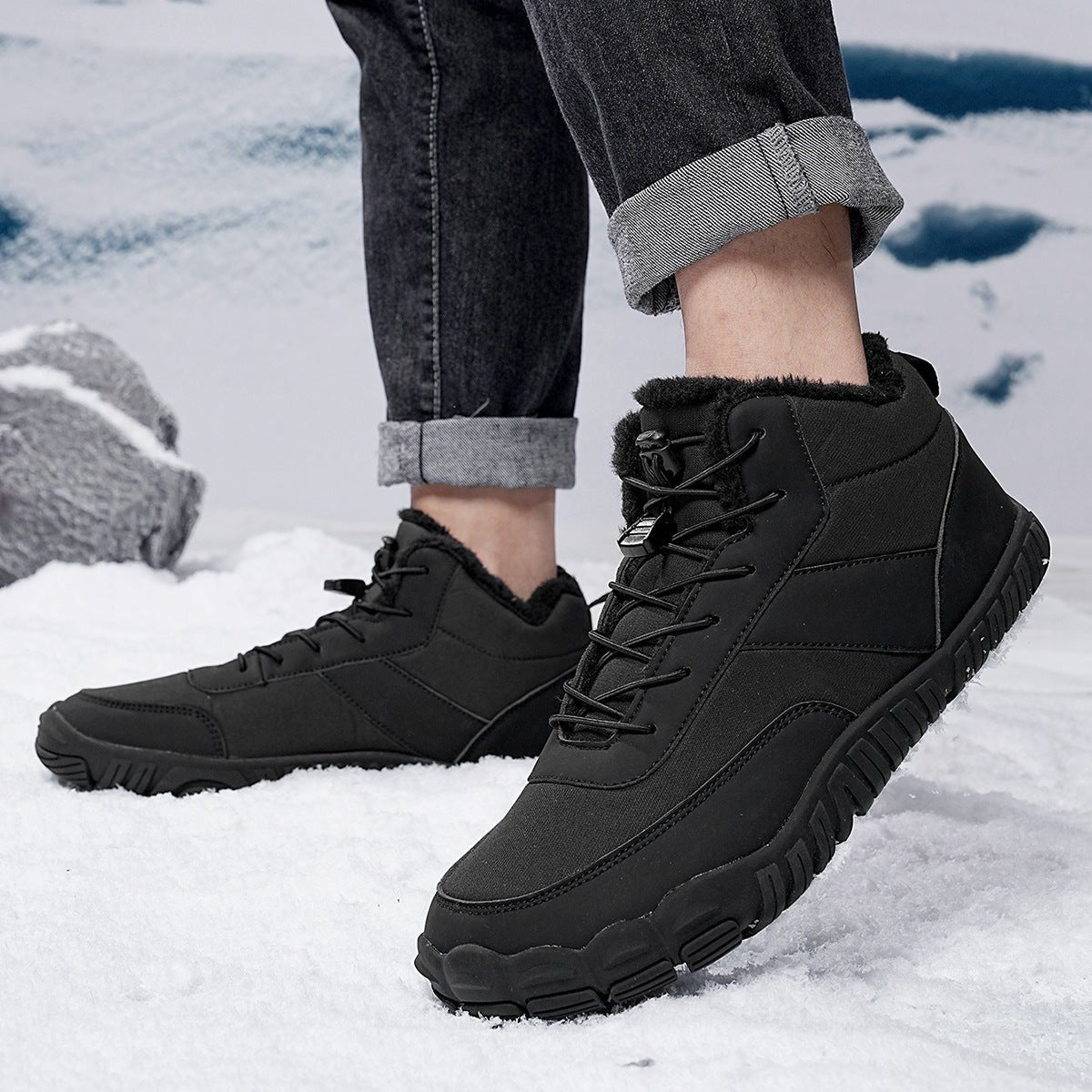 Men's Five - Finger Cotton - Padded Hiking Snow Boots - AmiraMart