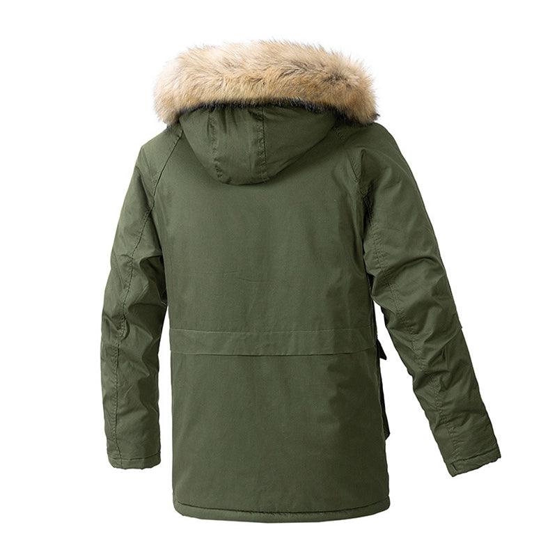 Men's Hooded Warm Big Collar Coat - AmiraMart