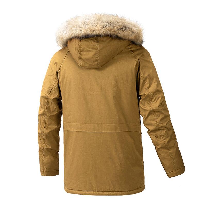 Men's Hooded Warm Big Collar Coat - AmiraMart