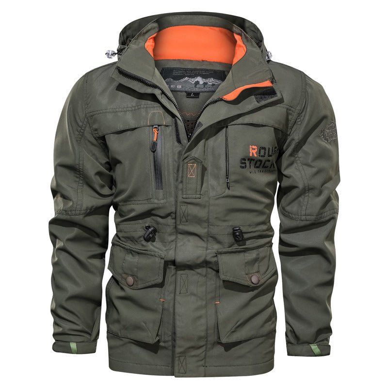 Men's Medium To Long Casual Outdoor Hooded Plus Size Jacket - AmiraMart