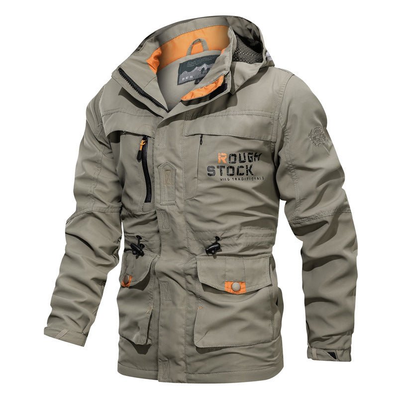 Men's Medium To Long Casual Outdoor Hooded Plus Size Jacket - AmiraMart