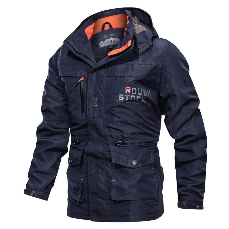 Men's Medium To Long Casual Outdoor Hooded Plus Size Jacket - AmiraMart