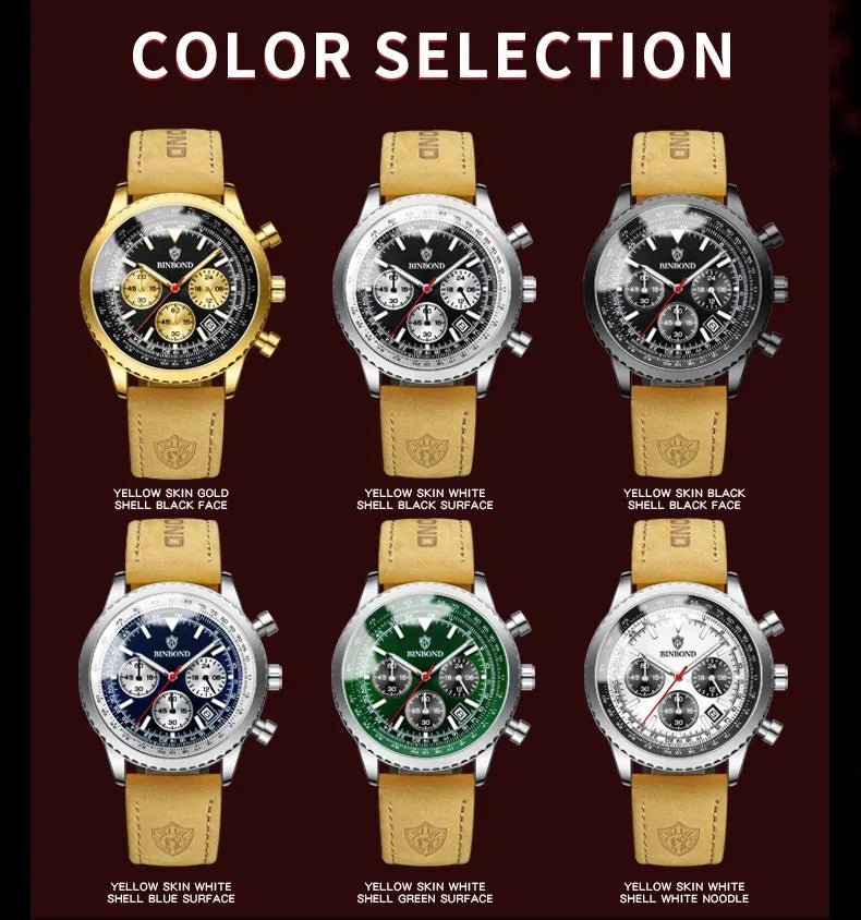 Men's Multi - functional Ultra - thin Business Style Leather Belt Waterproof Watch - AmiraMart