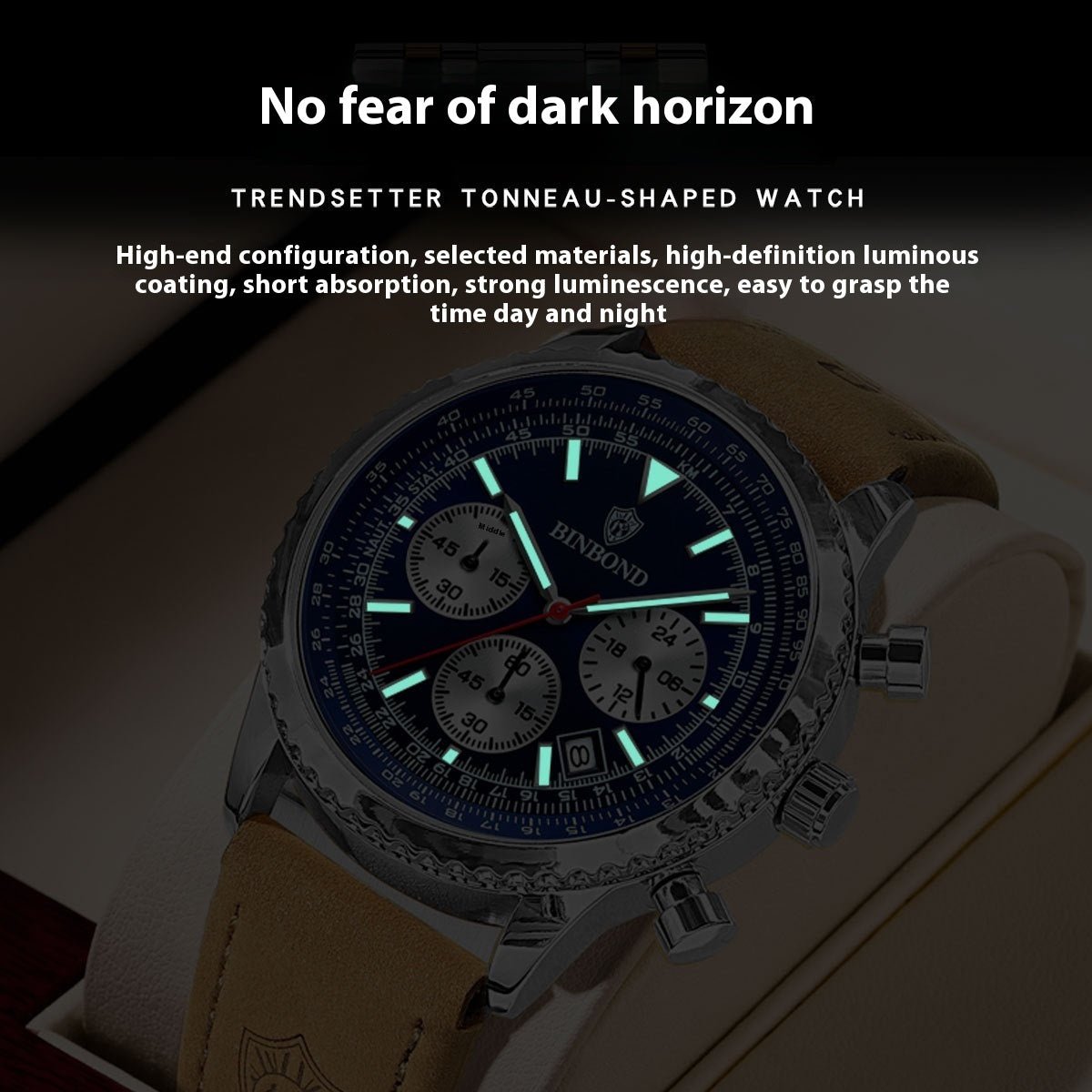 Men's Multi - functional Ultra - thin Business Style Leather Belt Waterproof Watch - AmiraMart