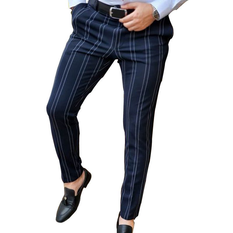 Men's Pair Of Striped Straight Leg Pants - AmiraMart