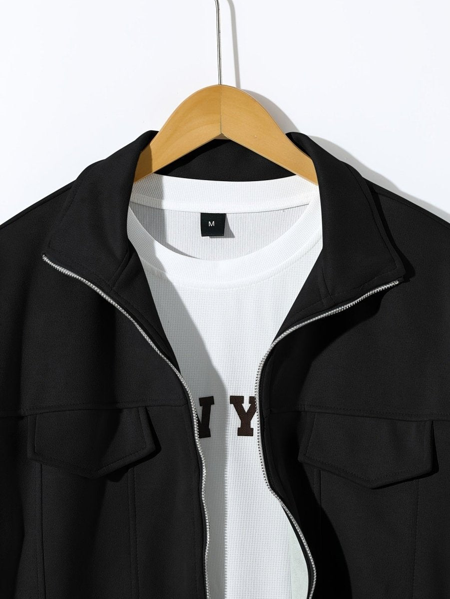 Men's Polo Collar Jacket - AmiraMart