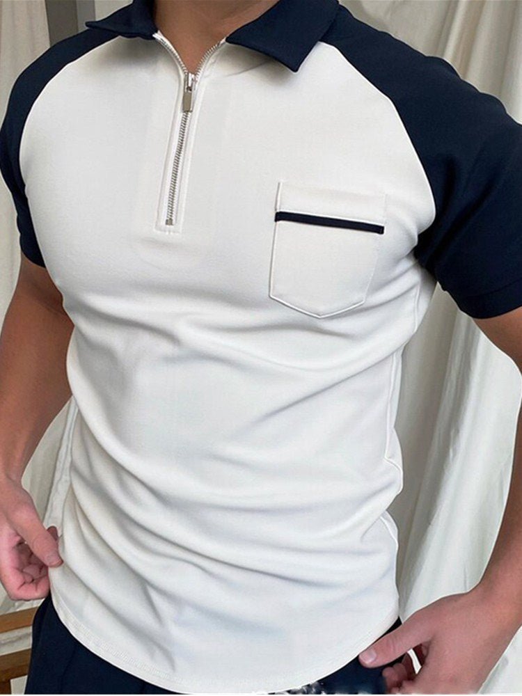 Men Solid Polo Short - Sleeved Shirts - AmiraMart
