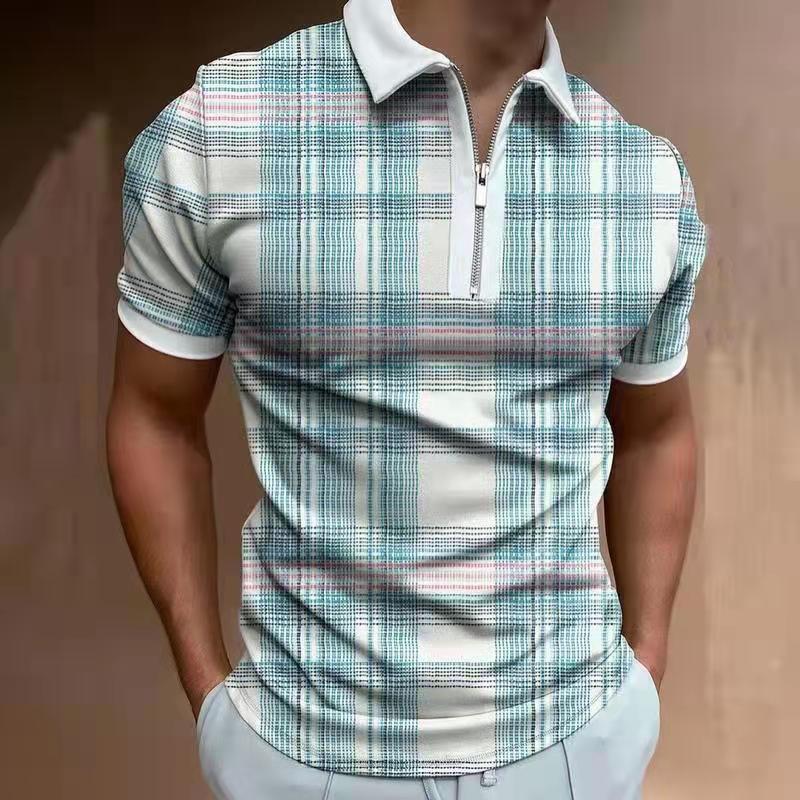 Men Solid Polo Short - Sleeved Shirts - AmiraMart