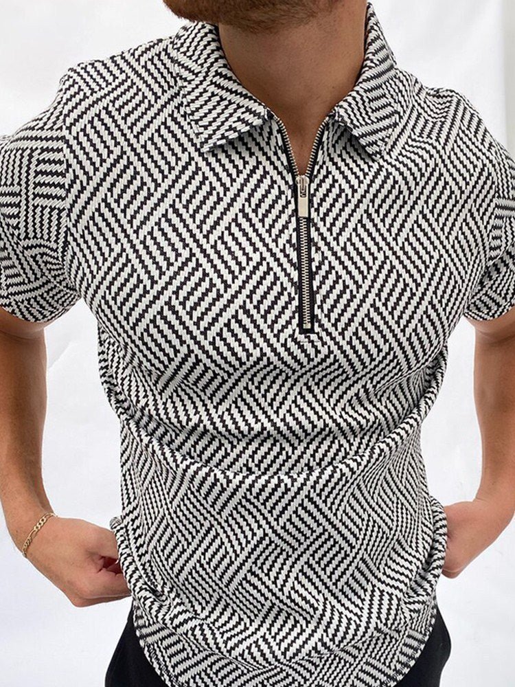 Men Solid Polo Short - Sleeved Shirts - AmiraMart