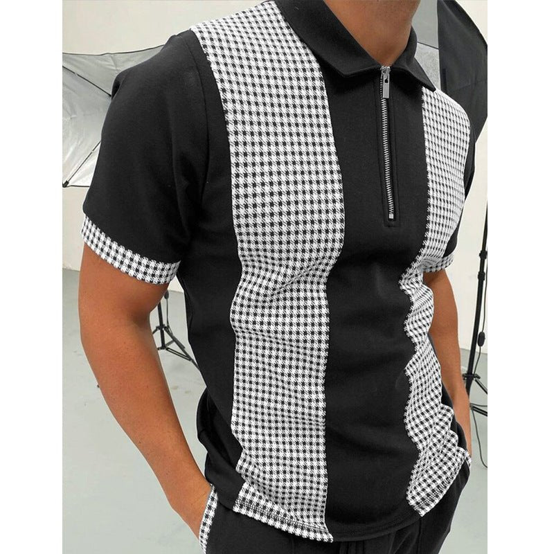 Men Solid Polo Short - Sleeved Shirts - AmiraMart