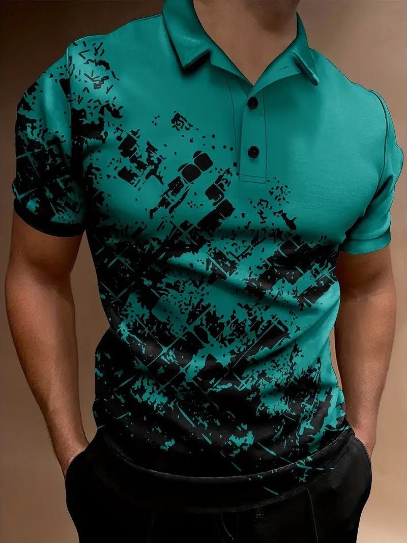 Men's Print Breathable Fashion Polo Shirt Top - AmiraMart