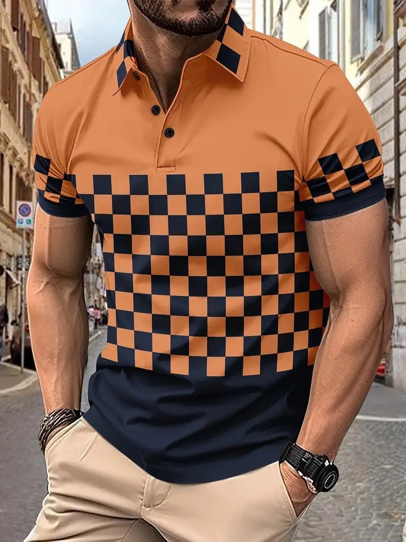 Men's Print Breathable Fashion Polo Shirt Top - AmiraMart
