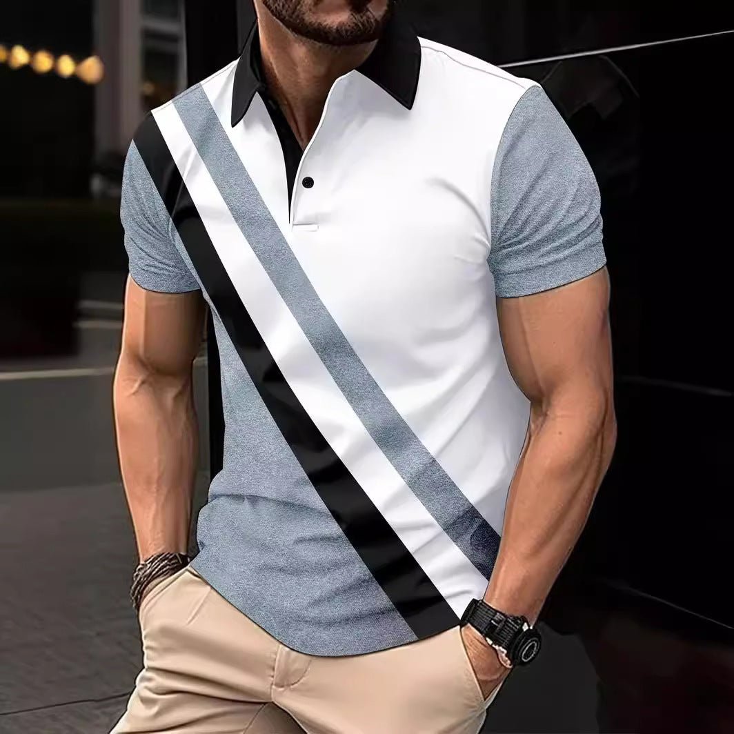 Men's Print Breathable Fashion Polo Shirt Top - AmiraMart