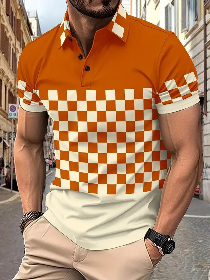 Men's Print Breathable Fashion Polo Shirt Top - AmiraMart