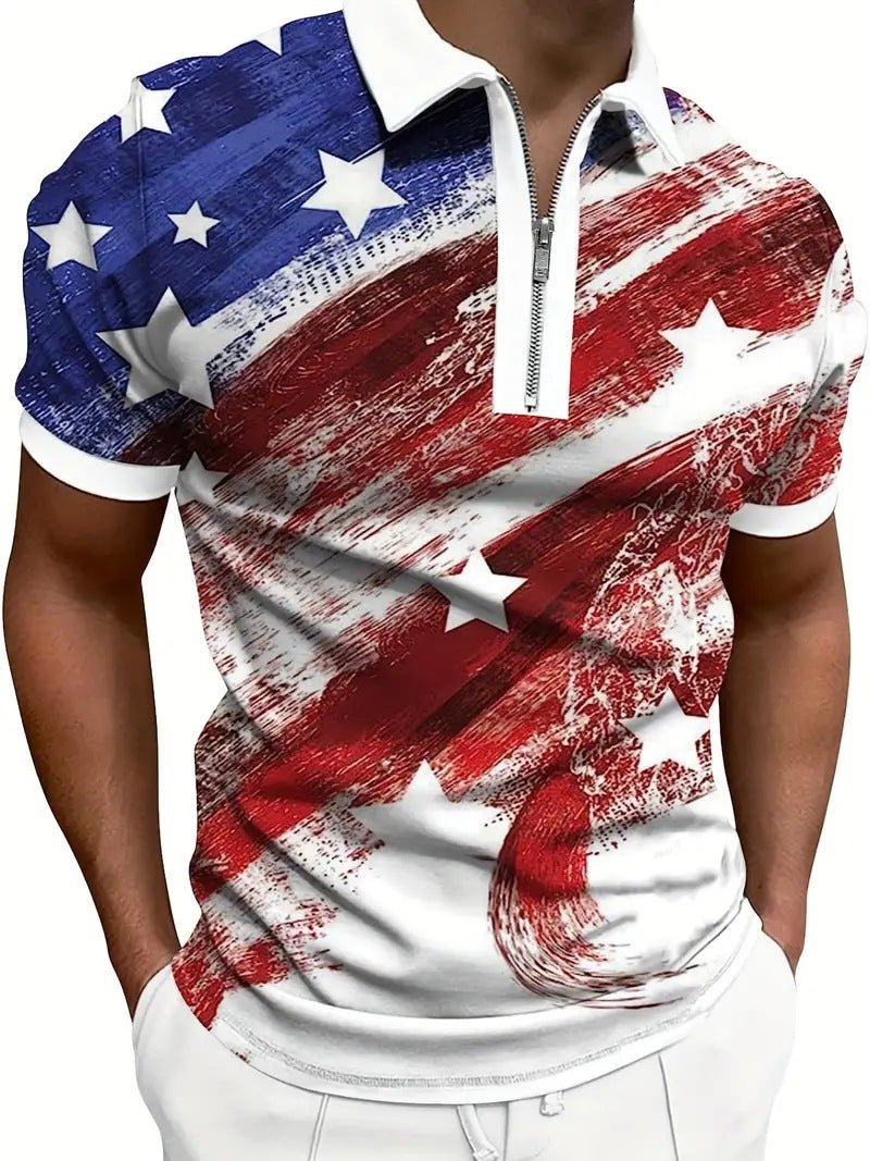 Men's Print Breathable Fashion Polo Shirt Top - AmiraMart