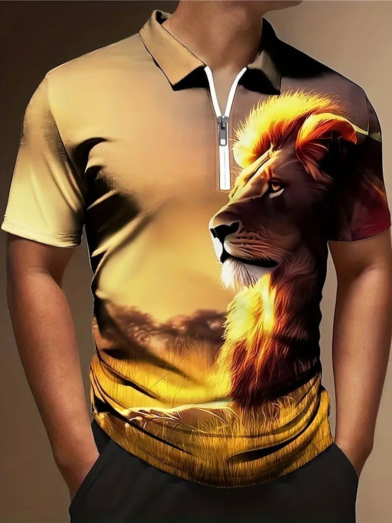 Men's Print Breathable Fashion Polo Shirt Top - AmiraMart