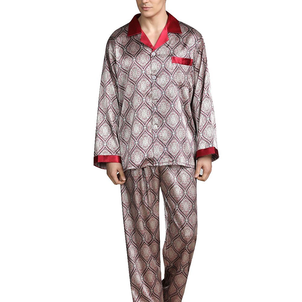 Men's Printed Silk Pajamas - AmiraMart