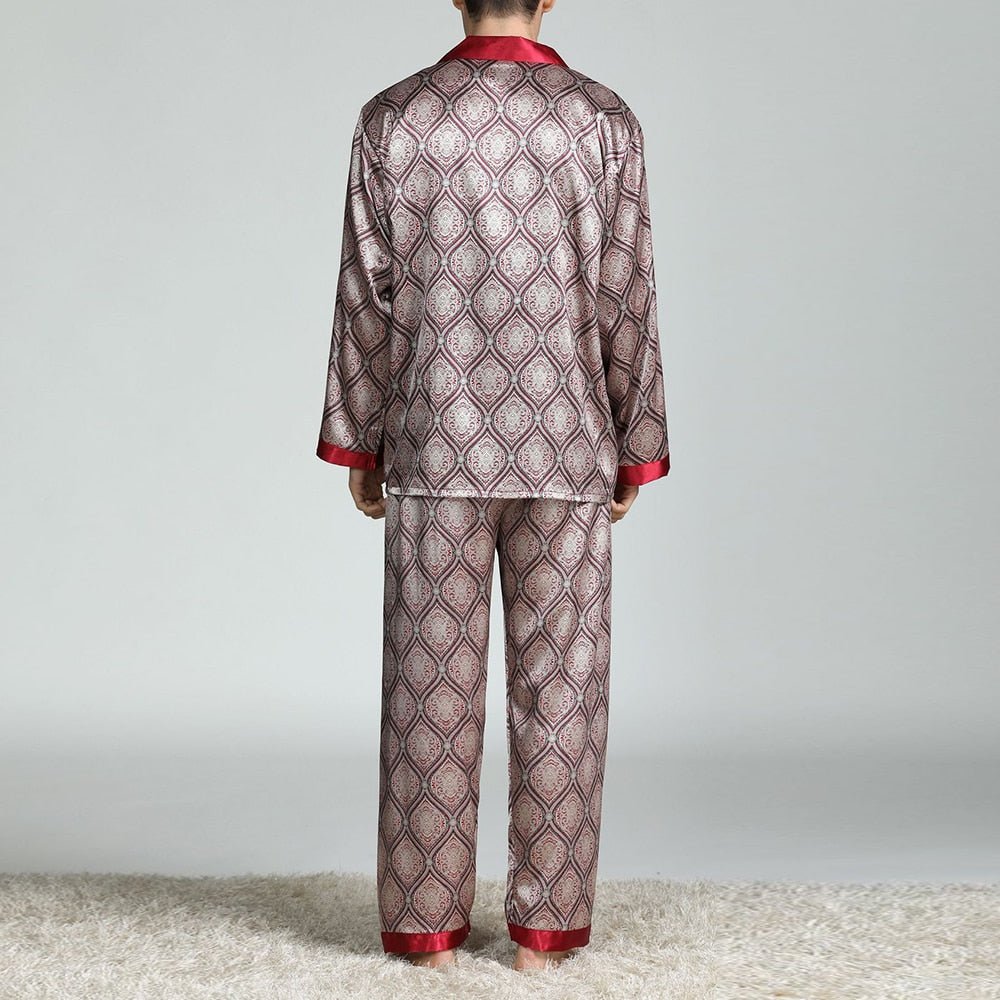 Men's Printed Silk Pajamas - AmiraMart