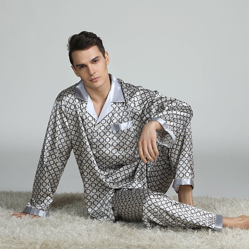 Men's Printed Silk Pajamas - AmiraMart