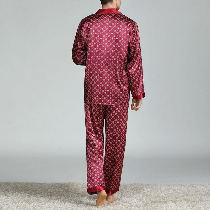 Men's Printed Silk Pajamas - AmiraMart