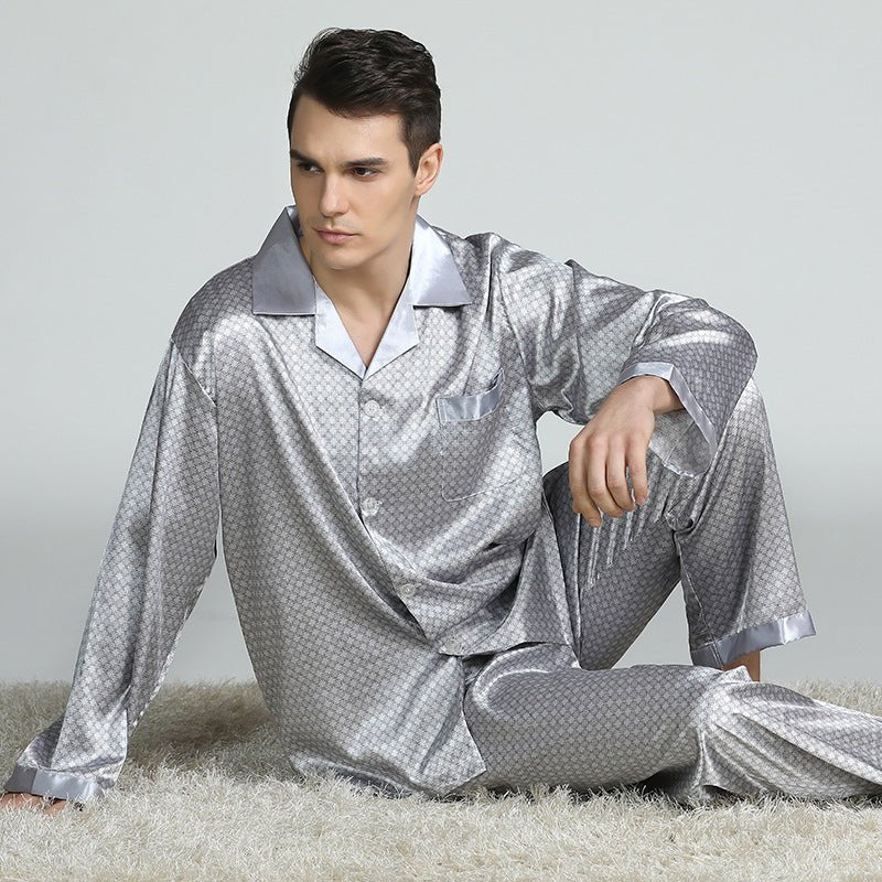 Men's Printed Silk Pajamas - AmiraMart