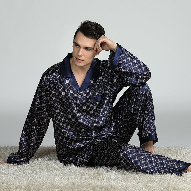 Men's Printed Silk Pajamas - AmiraMart