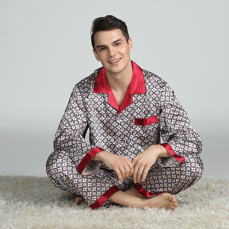 Men's Printed Silk Pajamas - AmiraMart