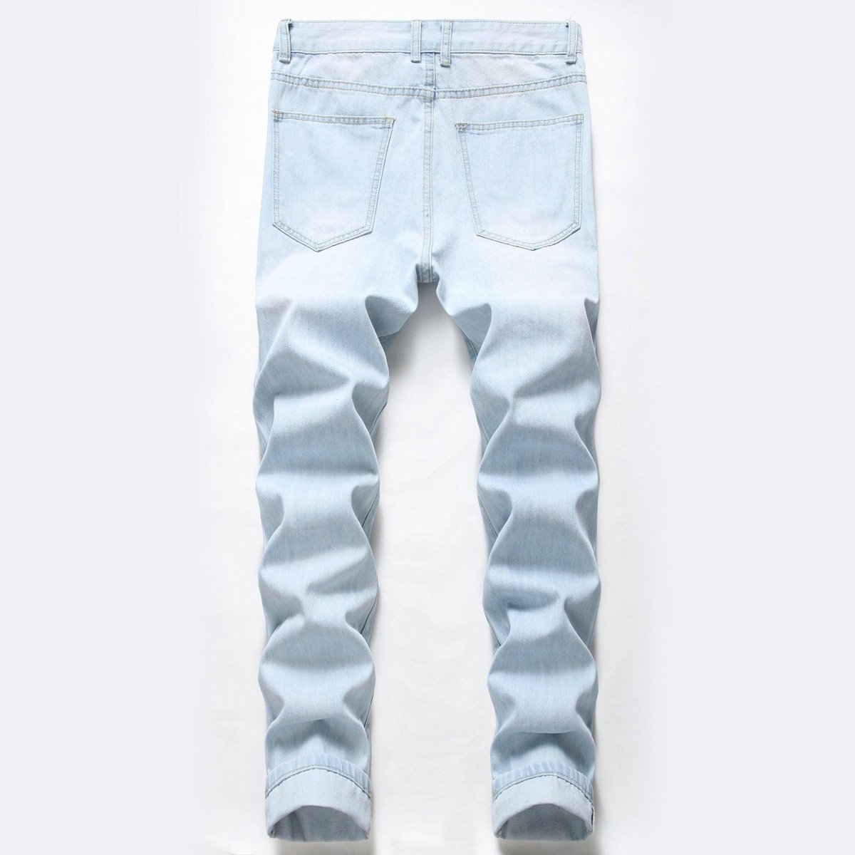 Men's Ripped Jeans Straight Washed - AmiraMart