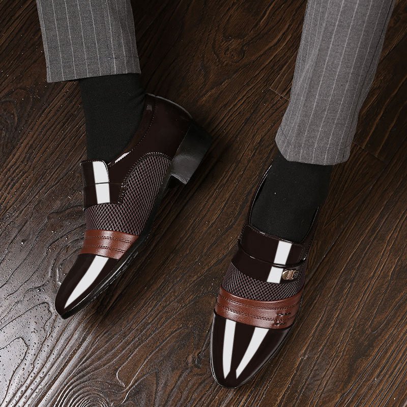 Men's shoes leather shoes men's casual shoes - AmiraMart