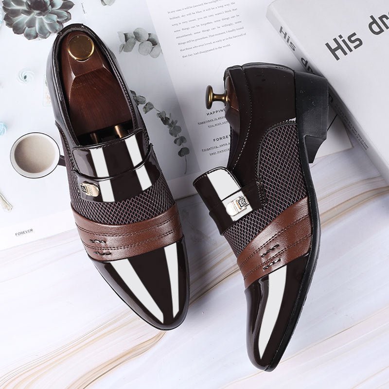Men's shoes leather shoes men's casual shoes - AmiraMart