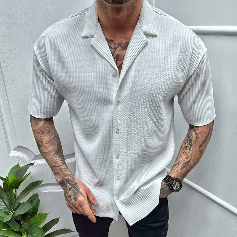 Men’s Short Sleeve Cardigan - AmiraMart
