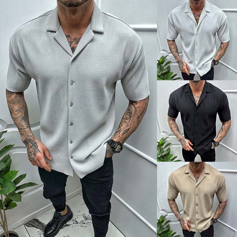 Men’s Short Sleeve Cardigan - AmiraMart