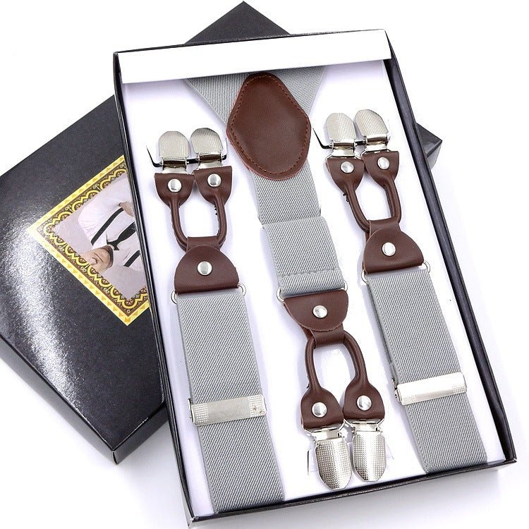 Men's Six Clip Jacquard Suspenders - AmiraMart