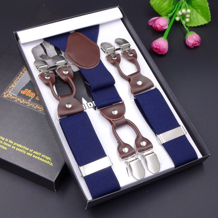 Men's Six Clip Jacquard Suspenders - AmiraMart