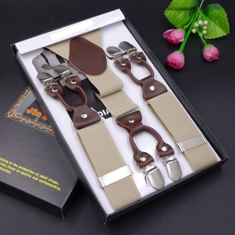 Men's Six Clip Jacquard Suspenders - AmiraMart