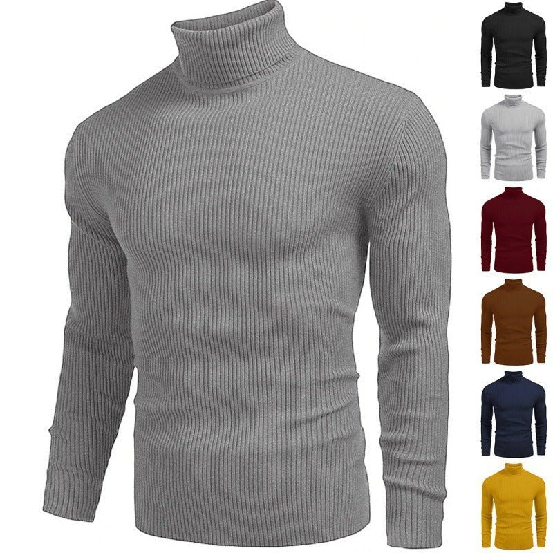Men's Slim - fit Turtleneck Long - sleeved Sweater - AmiraMart