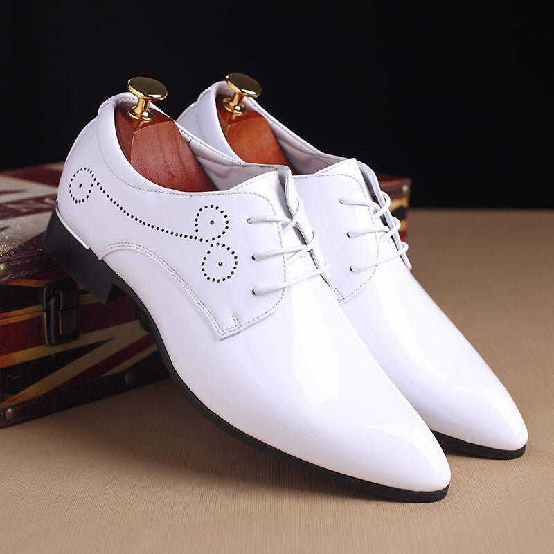 Men's Slip - On Leather Driving Shoes - Black Business Casual Loafers - AmiraMart