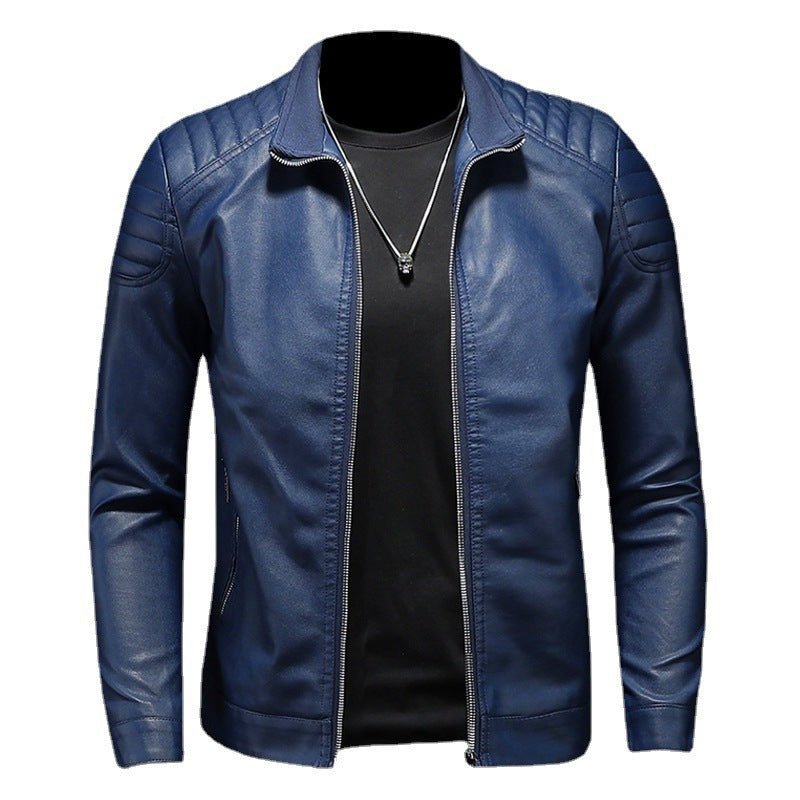 Men’s Thin Leather Motorcycle Jacket - AmiraMart