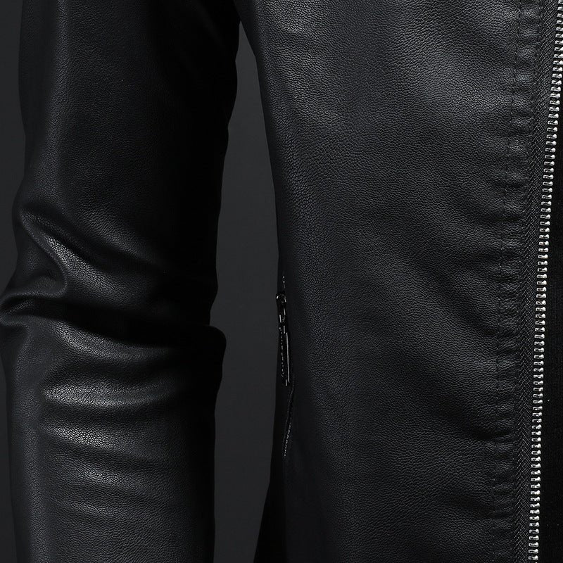 Men’s Thin Leather Motorcycle Jacket - AmiraMart