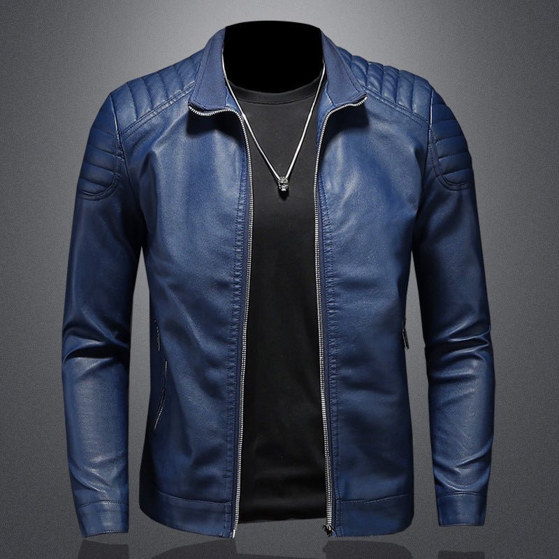 Men’s Thin Leather Motorcycle Jacket - AmiraMart