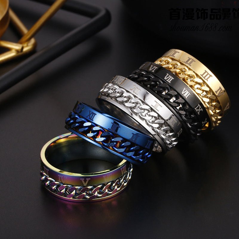 Men’s Titanium Steel Spinner Ring – Bottle Opener Gift - AmiraMart
