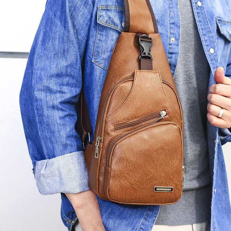 Men’s USB Charging Chest Bag – Anti - Theft & Compact - AmiraMart